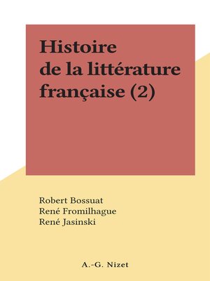 cover image of Histoire de la littérature française (2)